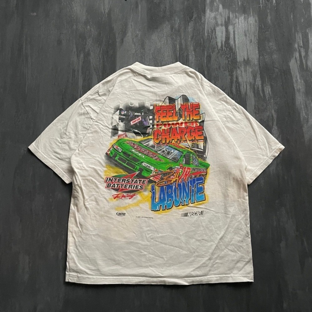 Vintage Bobby Labonte NASCAR Racing Shirt Mens Large White 2000 Chase Authentics